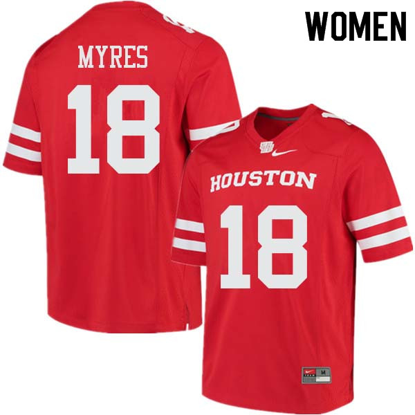 Women #18 Alexander Myres Houston Cougars College Football Jerseys Sale-Red